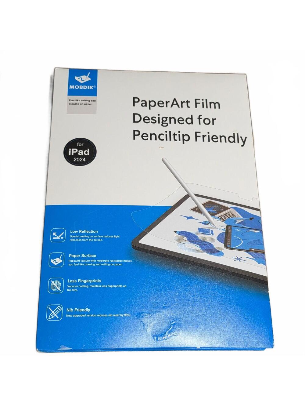 MOBDIK Unopened PaperArt Film Drawing Paper Surface Screen Protector iPad Pencil